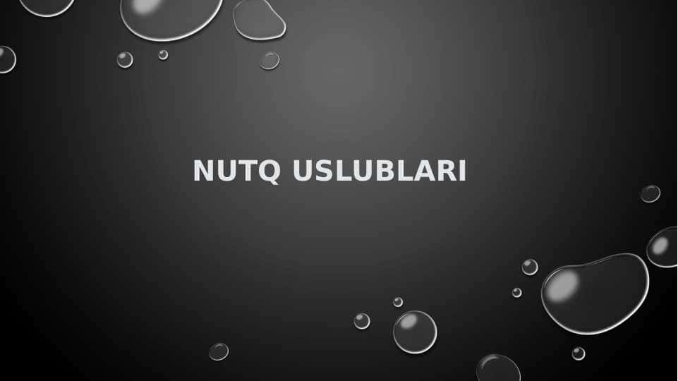 Nutq uslublari