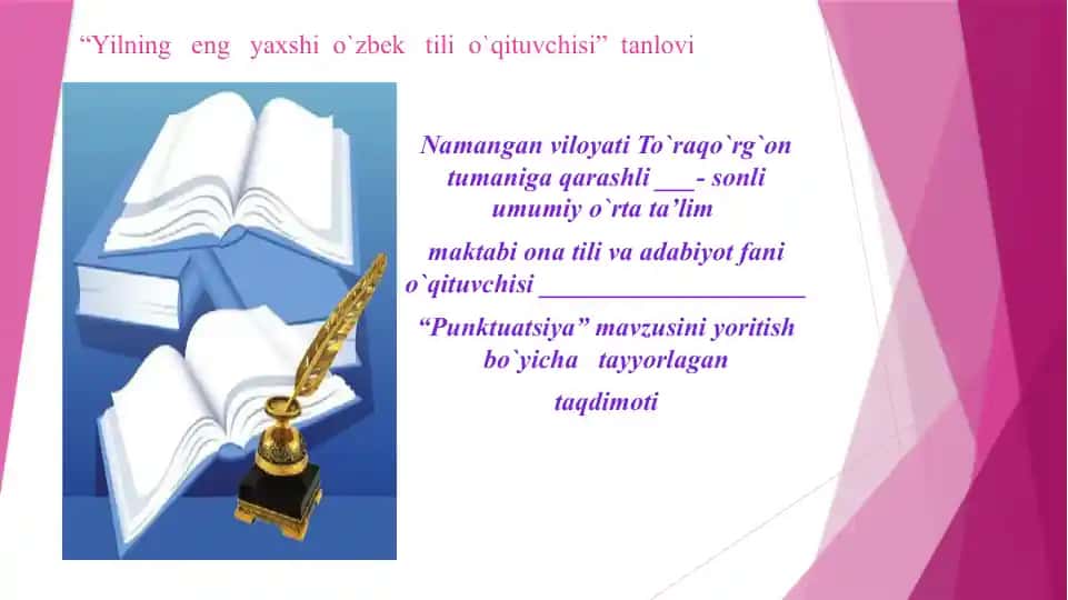 “Yilning eng yaxshi o‘zbek tilio‘qituvchisi” tanlovi