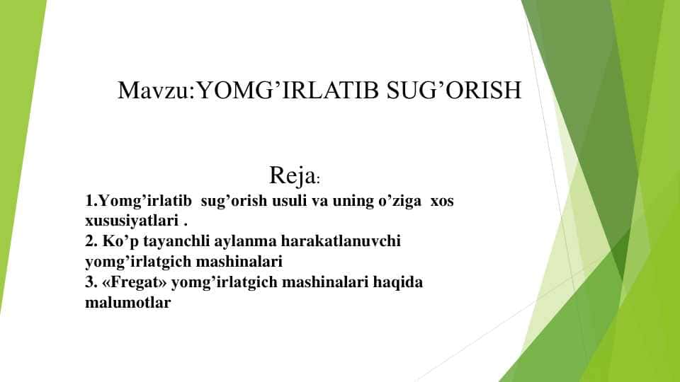 YOMG'IRLATIB SUG'ORISH