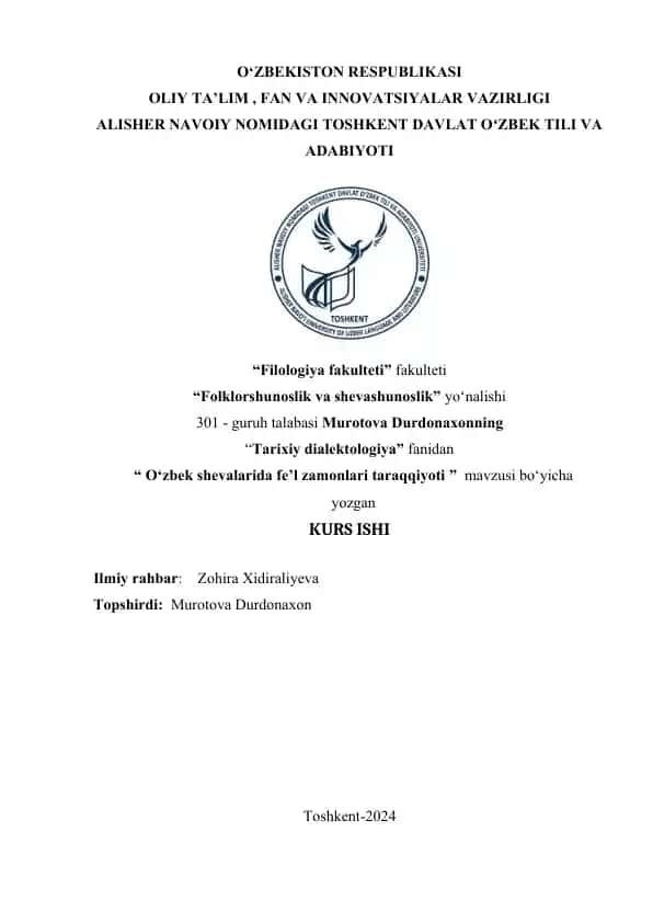 "O‘zbek shevalarida fe’l zamonlari taraqqiyoti"