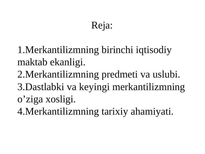 Merkantelizm iqtisodiyot