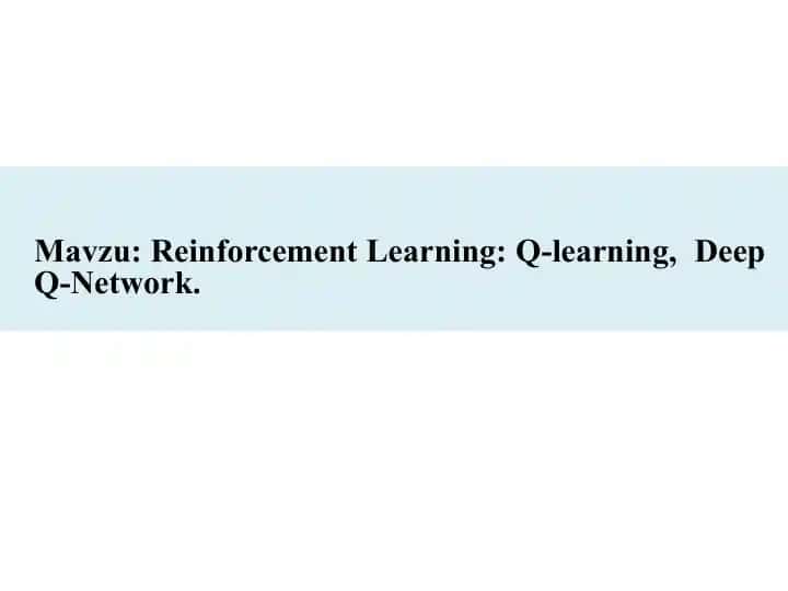 Reinforcement Learning