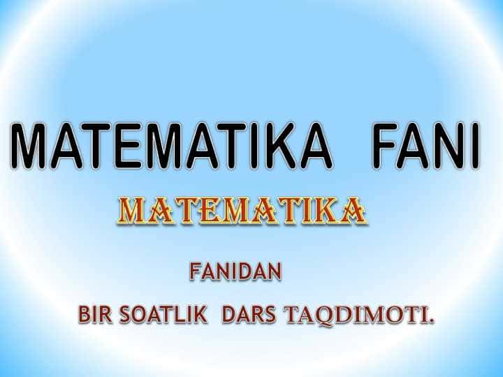 O'rta arifmetik qiymat. Matematika.
