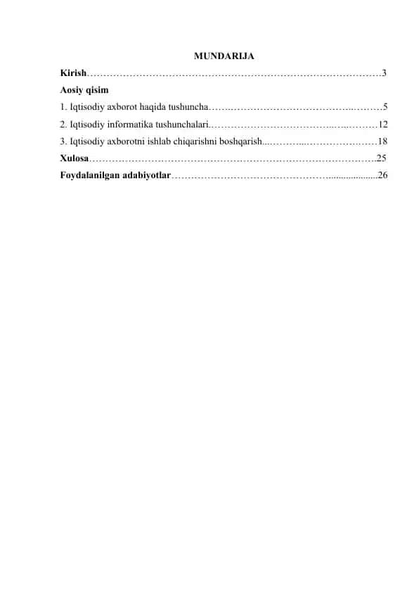 Iqtisodiy axborot, iqtisodiy informatika tushunchalari, iqtisodiy axborotning ishlab chiqarishni boshqarish bilan bog'liqligi