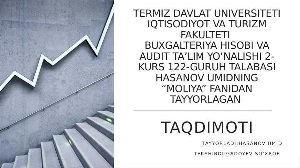 MOLIYAVIY QARORLAR QABUL QILISHNING TASNIFI