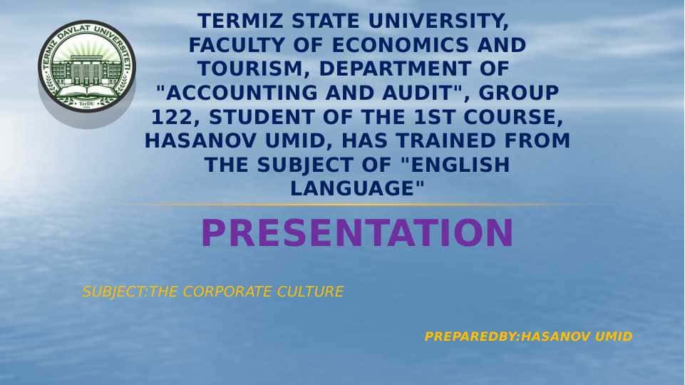 THE CORPORATE CULTURE