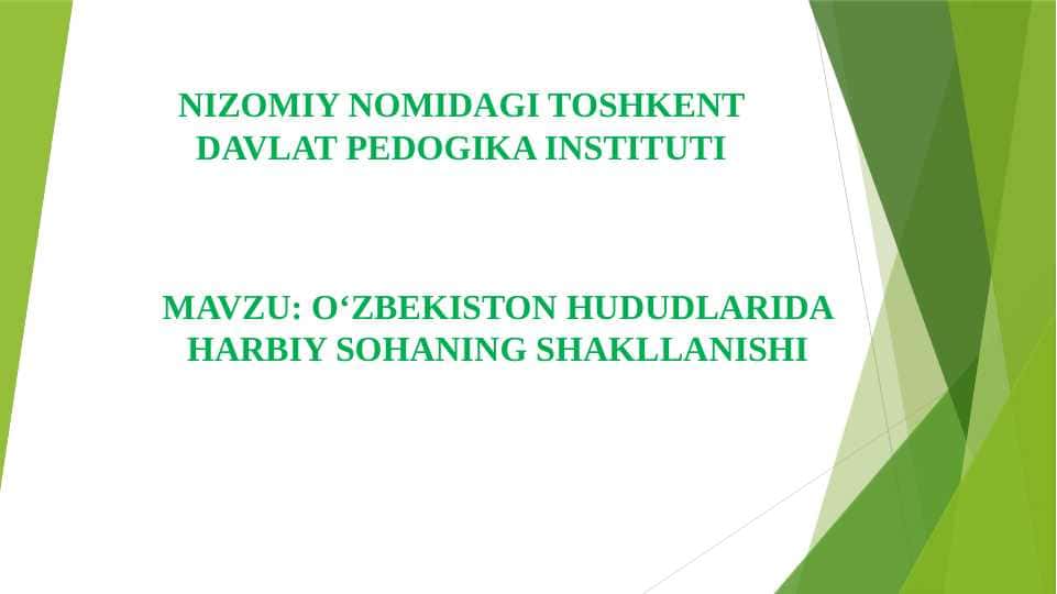 O‘zbekiston hududlarida harbiy sohaning shakllanishi