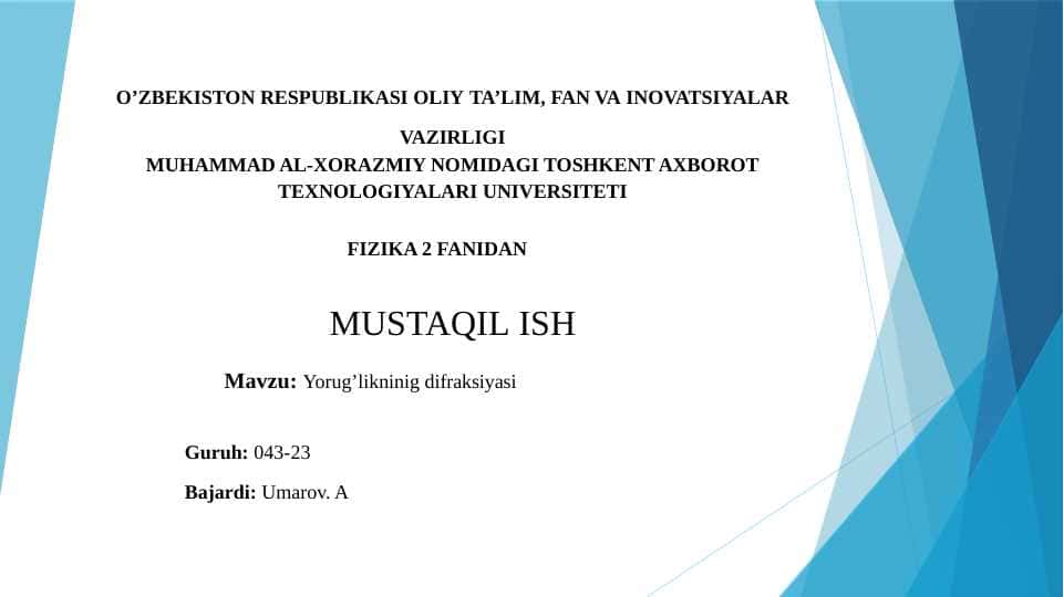 Yorug’likninig difraksiyasi