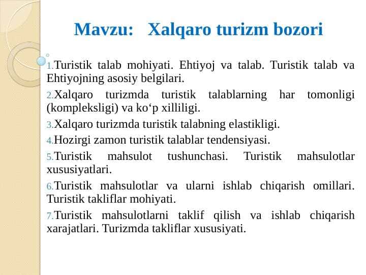 Xalqaro turizm bozori