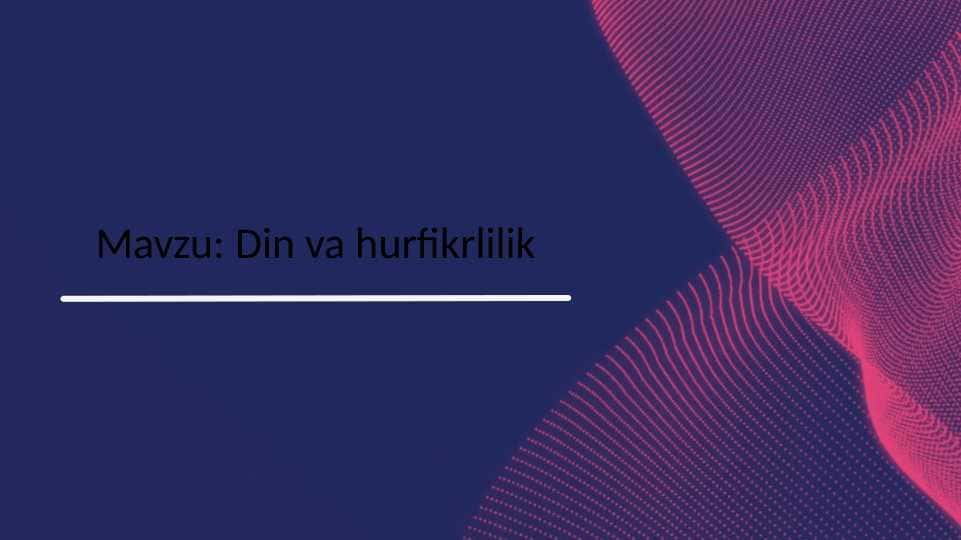 Din va hurfikrlilik