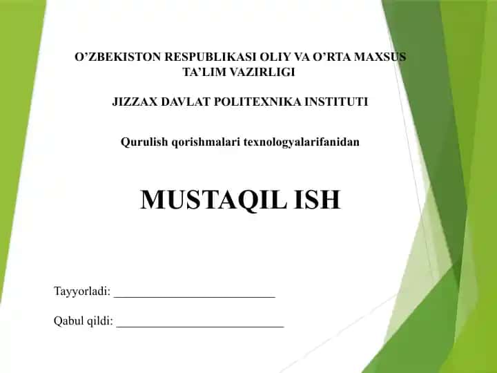 Qurilish qorishmalarini tayyorlash uchun bog‘lovchi moddalar
