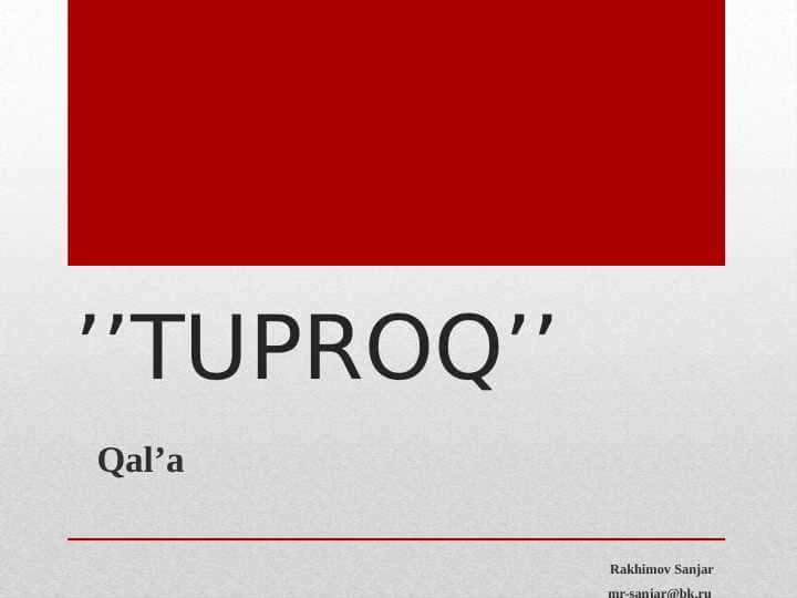 Tuproq qal'a