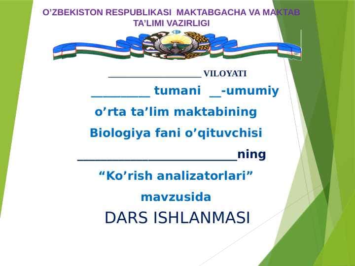 Ko’rish analizatorlari
