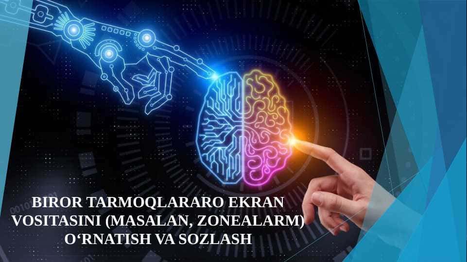 Biror tarmoqlararo ekran vositasini (masalan, ZoneAlarm) o‘rnatish va sozlash