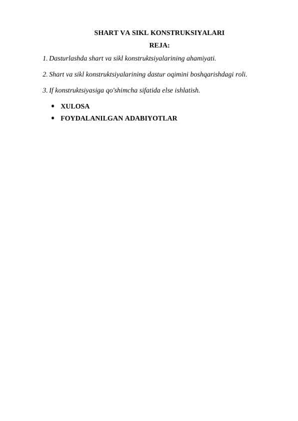 SHART VA SIKL KONSTRUKSIYALARI