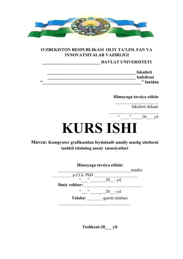 Kompyuter grafikasidan foydalanib amaliy mashg’ulotlarni tashkil etishning asosiy xususiyatlari