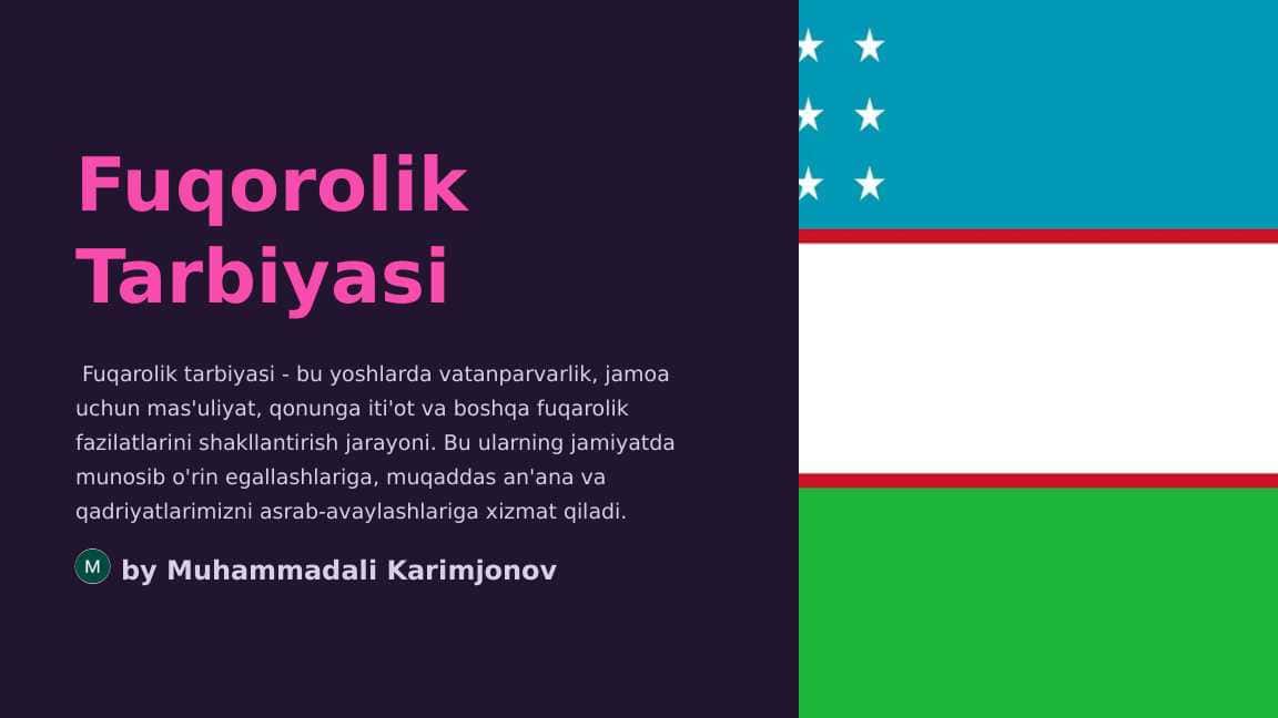 Fuqorolik Tarbiyasi