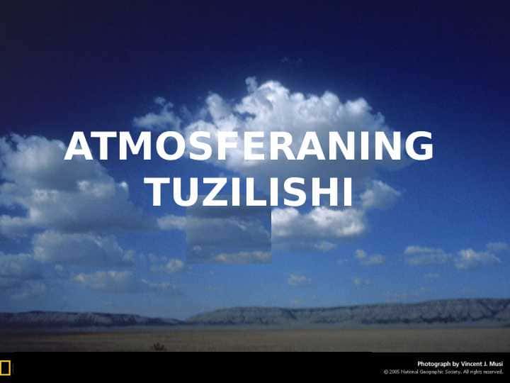ATMOSFERANING TUZILISHI