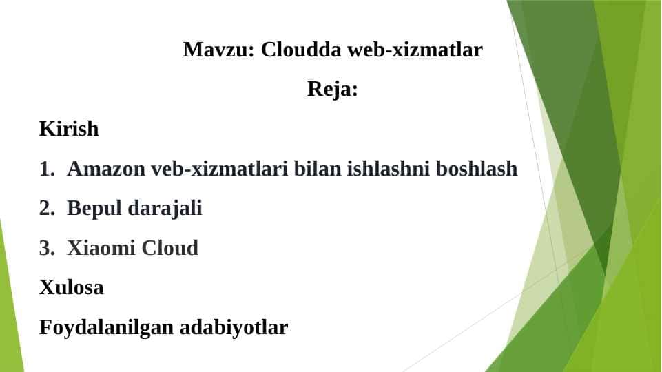 Cloudda web-xizmatlar
