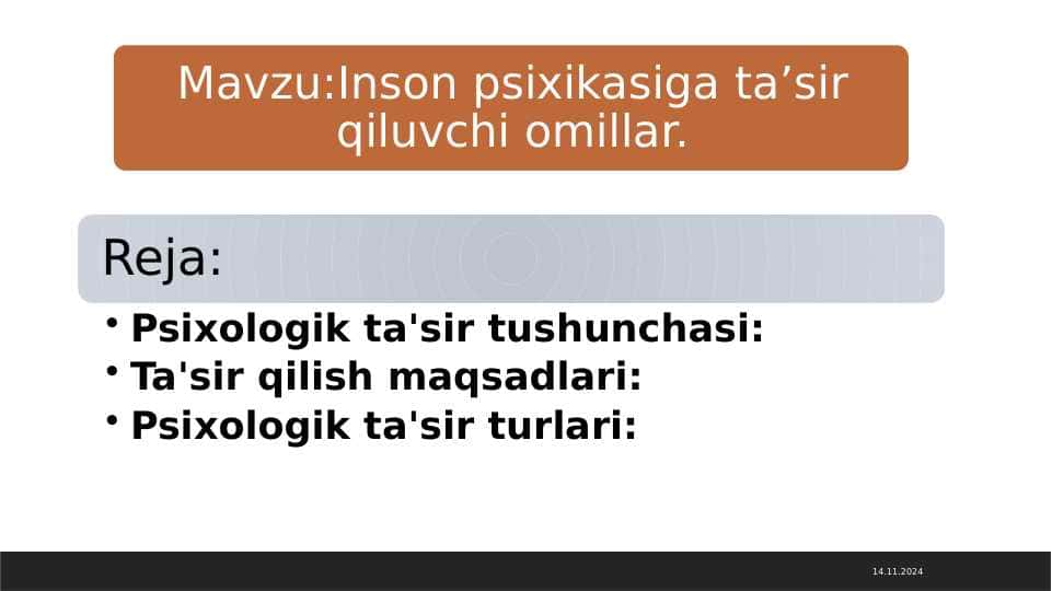 Inson psixikasiga ta’sir qiluvchi omillar