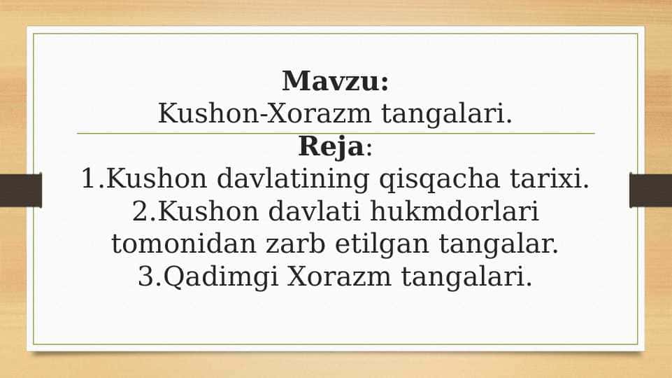 Kushon-Xorazm tangalari