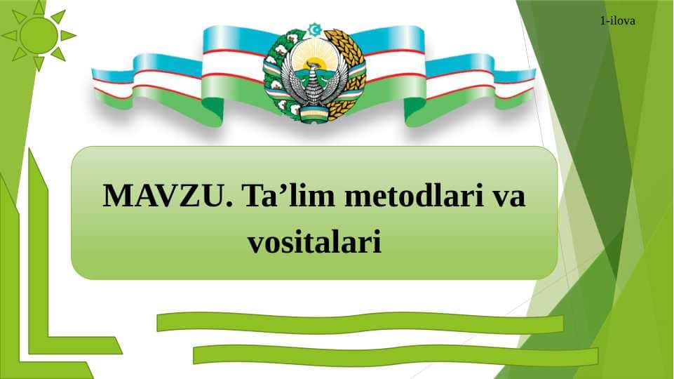 Taʼlim metodlari va vositalari