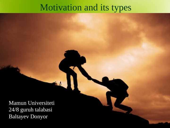 Motivation and its types