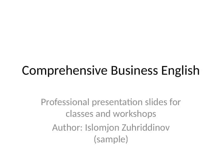 Comprehensive Business English