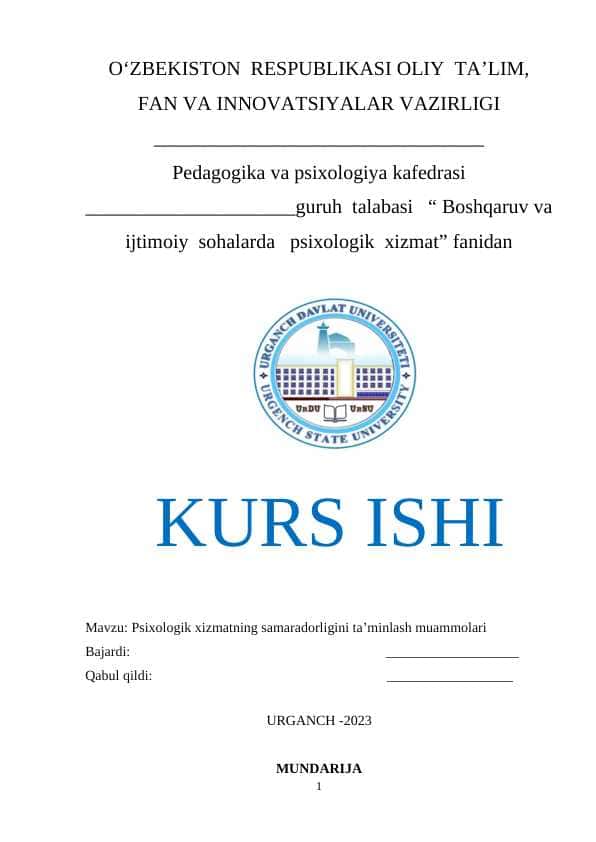 Psixologik xizmatning samaradorligini ta’minlash muammolari