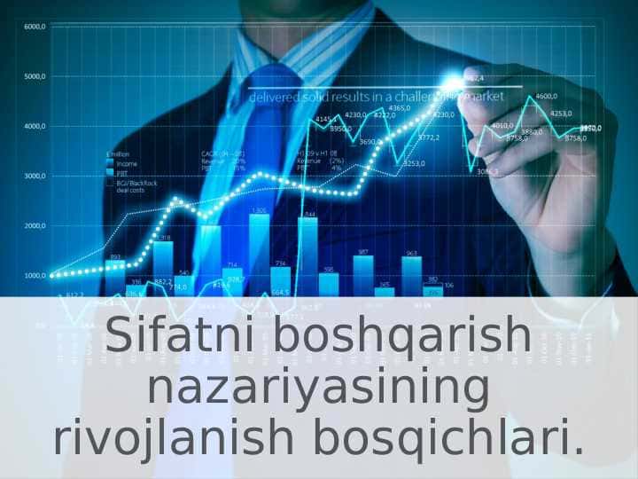 Sifatni boshqarish nazariyasining rivojlanish bosqichlari.
