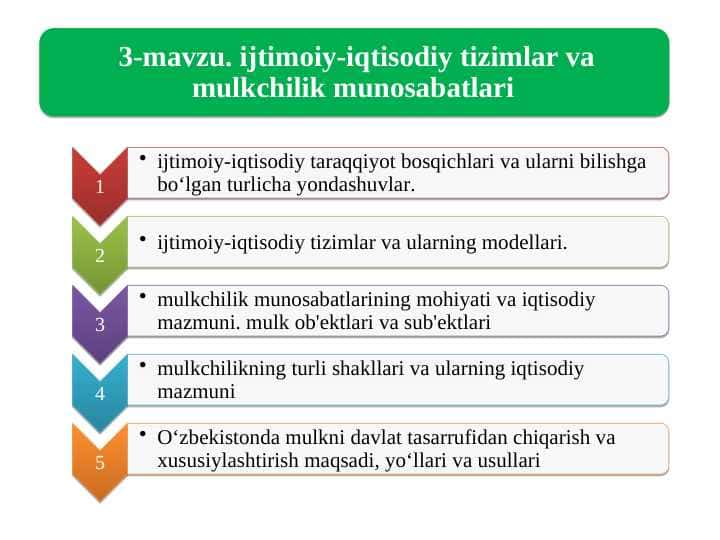 ijtimоiy-iqtisоdiy tizimlar va mulkchilik munоsabatlari