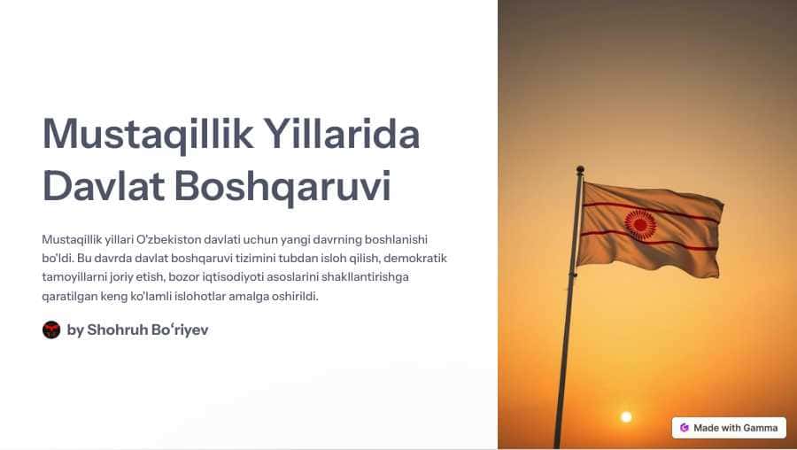 Mustaqillik yillarida davlat boshqaruvi