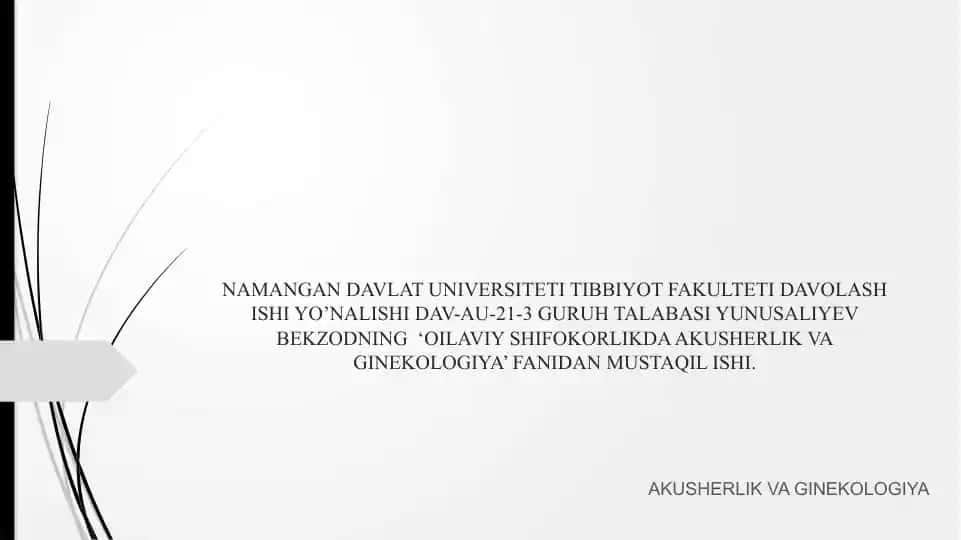 Homiladorlikda ko'ngil aynishi va qayt qilishning tasnifi va birlamchi tashxislash