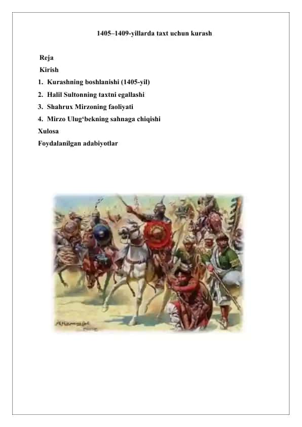 1405–1409-yillarda taxt uchun kurash