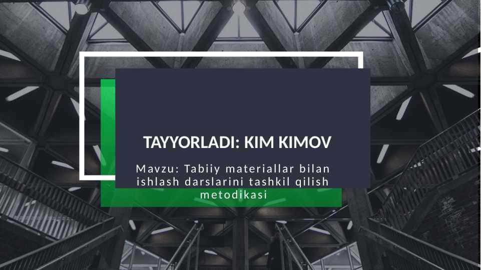 Tabiiy materiallar bilan ishlash darslarini tashkil qilish metodikasi