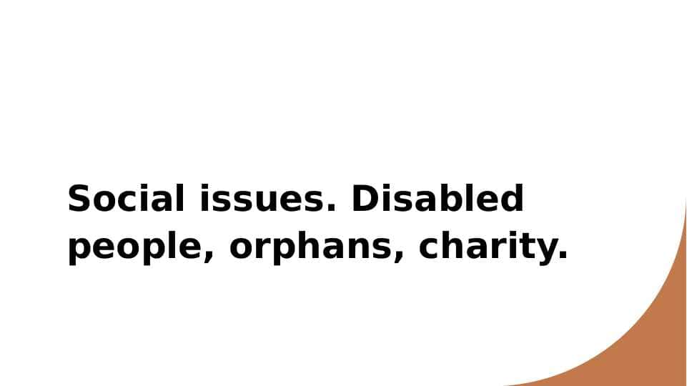 Social issues. Disabled people, orphans, charity_2