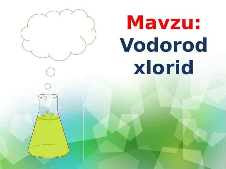 8-sinf kimyo Vodorod xlorid