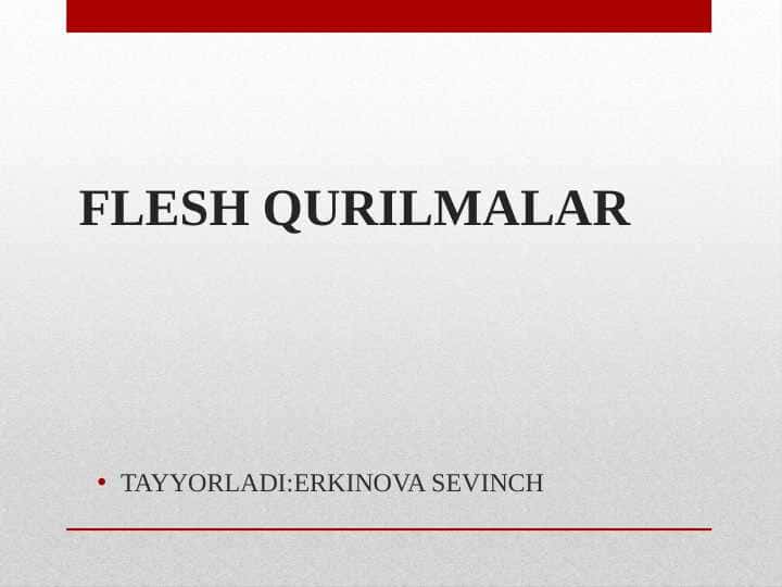 Flesh qurilmalar