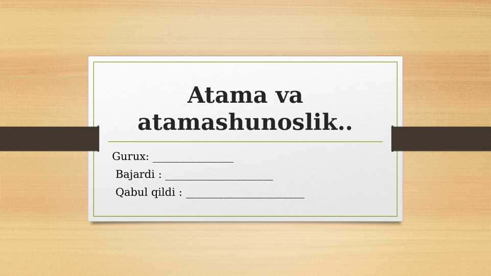 Atama va atamashunoslik..
