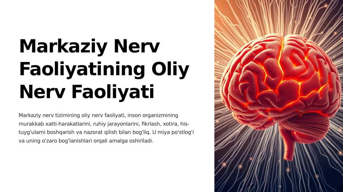 Markaziy nerv faoliyatining oliy nerv faoliyati