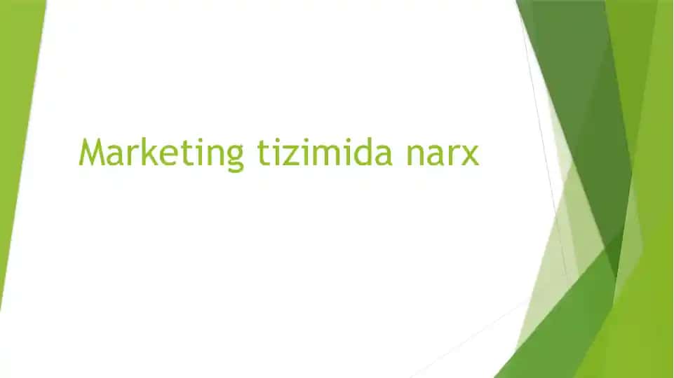 Marketing tizimida narx