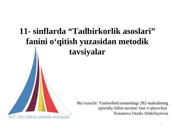 Tadbirkorlik asoslari fanidan slayd