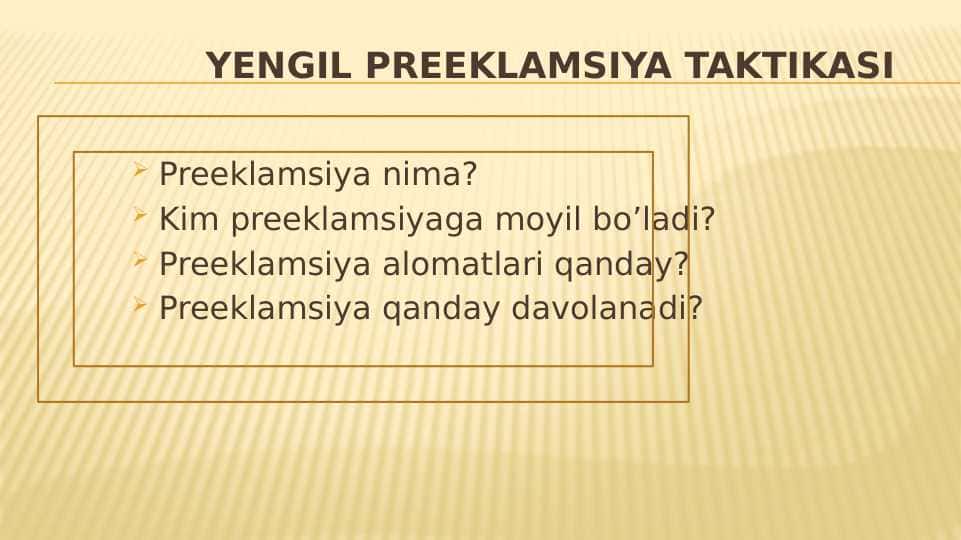 Yengil preeklamsiya taktikasi