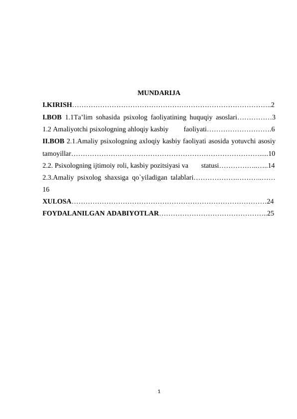 Amaliy psixologning axloqiy kasbiy faoliyati asosida yotuvchi asosiy tamoyillar