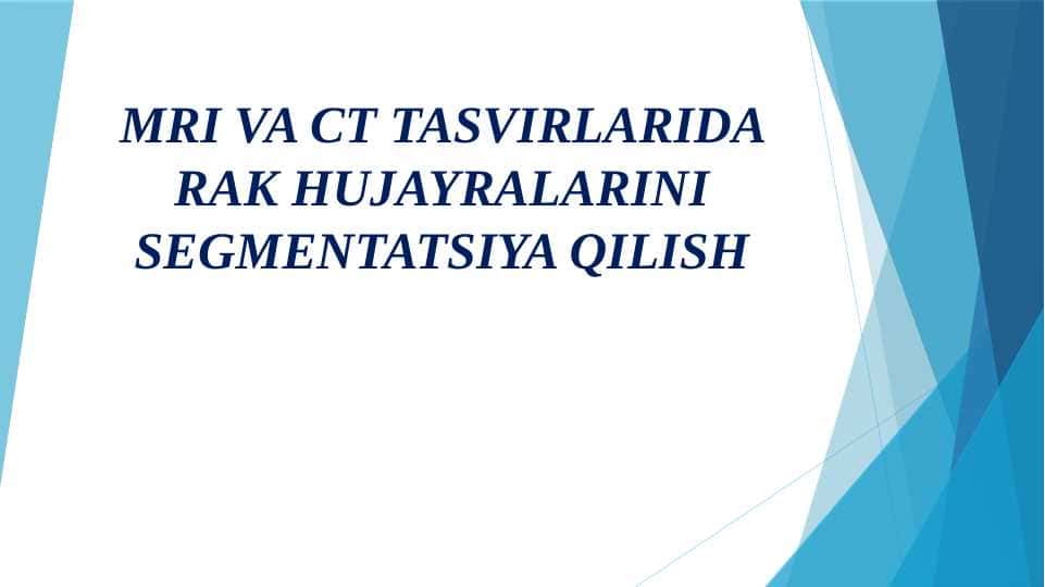 MRI va CT tasvirlarida rak hujayralarini segmentatsiya qilish
