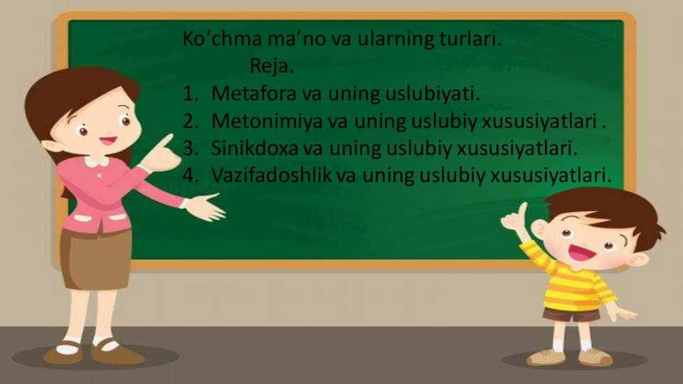 Ko'chma ma'no va ularning turlari.