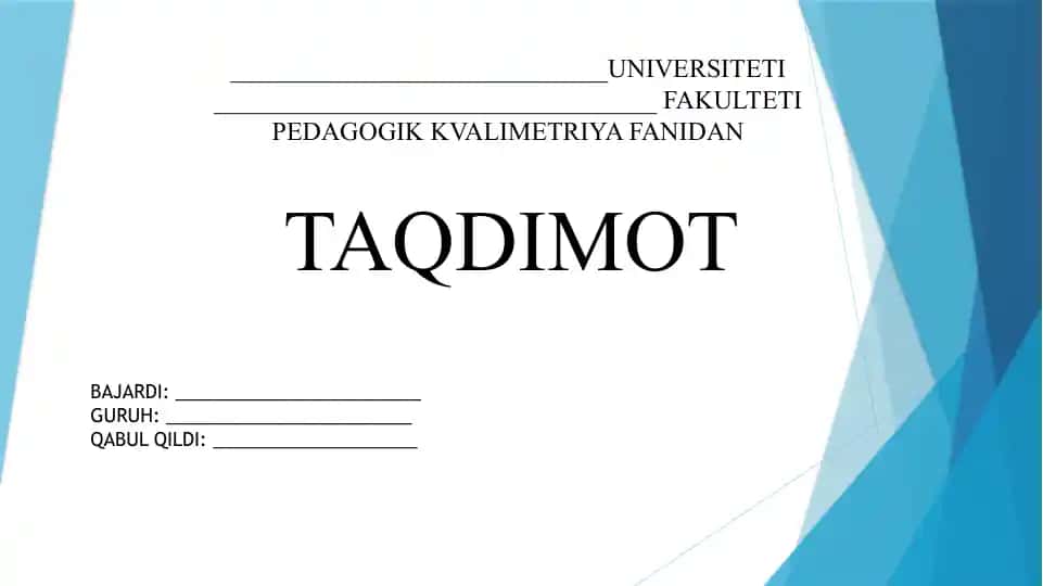 Ta'lim jarayonida pedagogik o'lchov metodlari va ulardan foydalanishning ma'zmun va mohiyati