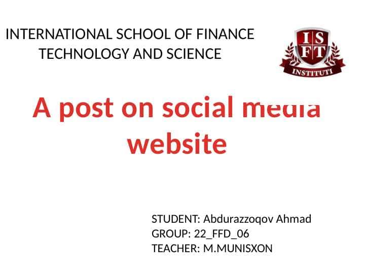 A post on social media website