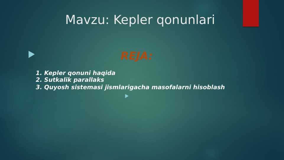 Kepler qonunlari