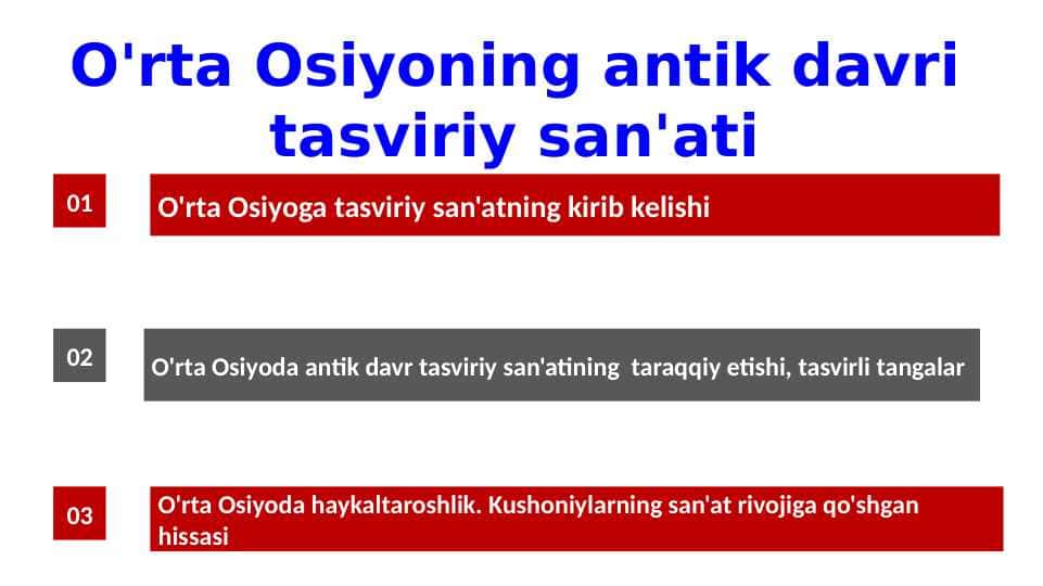 O'rta Osiyoning antik davri tasviriy san'ati